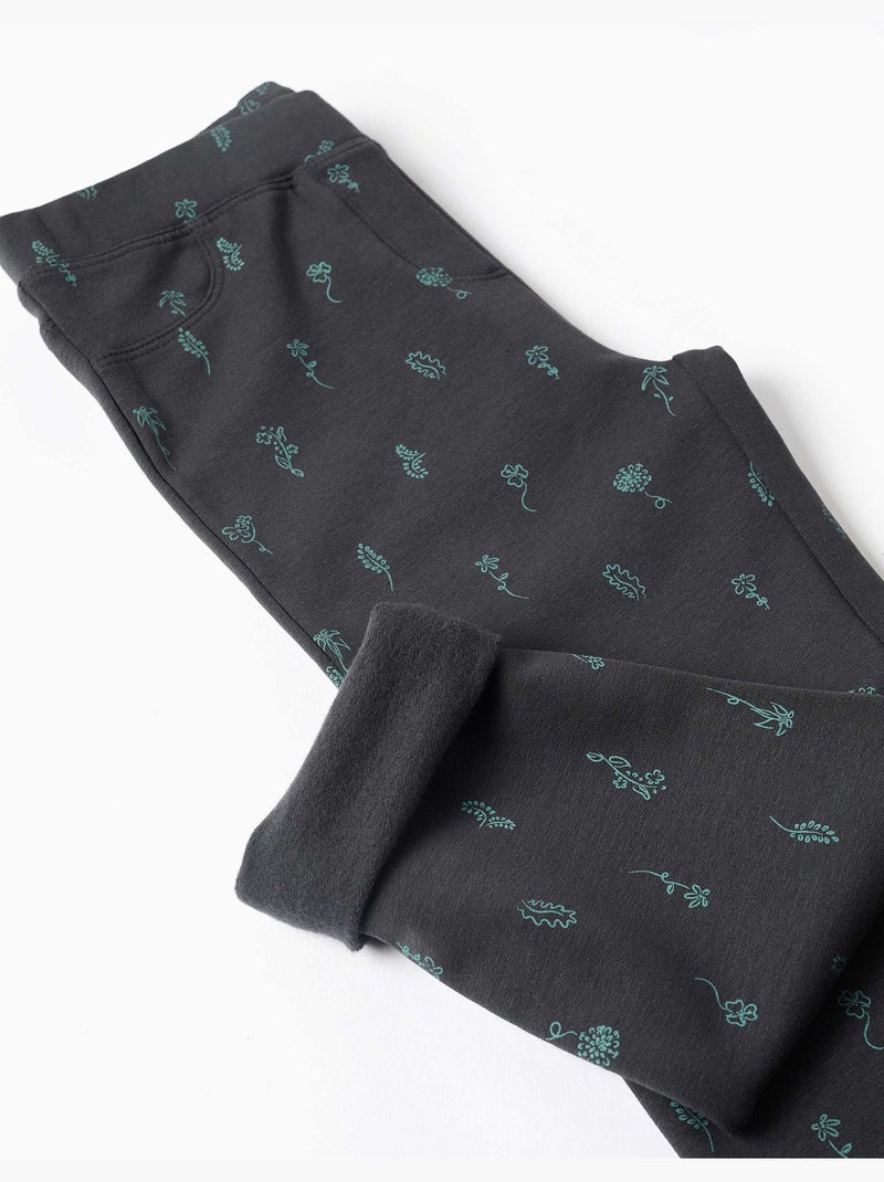 Jeggings pitillo perchados con estampado floral Gris oscuro - Kiabi