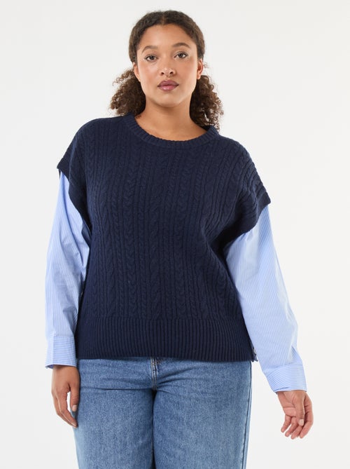 Jersey 2 en 1 con camisa - Kiabi