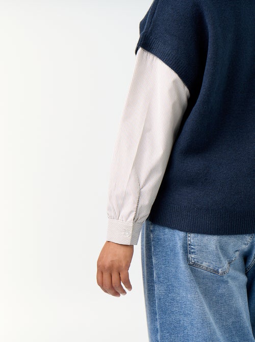 Jersey 2 en 1 con camisa - Kiabi Jersey 2 en 1 con camisa - Kiabi