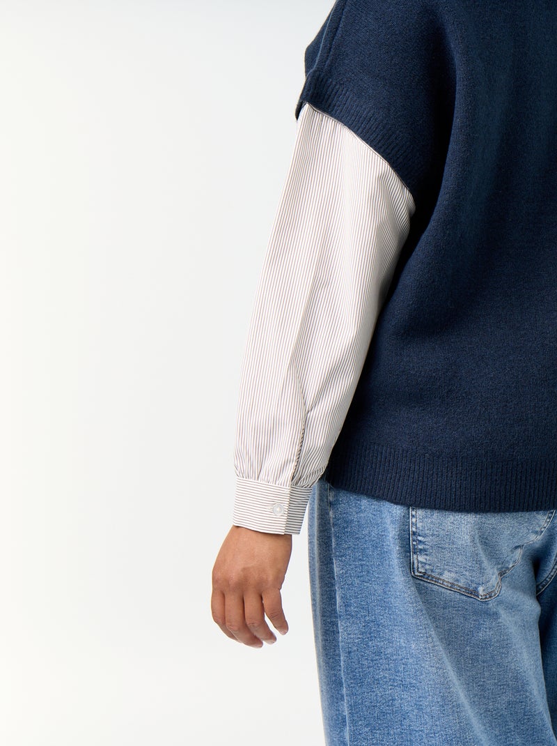 Jersey 2 en 1 con camisa Azul - Kiabi