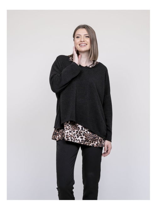 Jersey 2 en 1 con camisa de estampado leopardo KUBILA - Kiabi