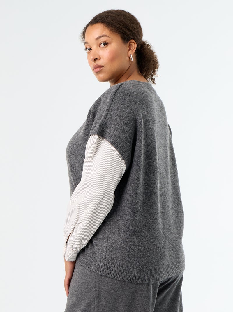 Jersey 2 en 1 con camisa Gris - Kiabi