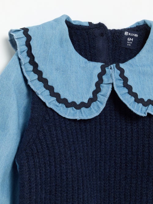 Jersey 2 en 1 con cuello Claudine - Kiabi Jersey 2 en 1 con cuello Claudine - Kiabi