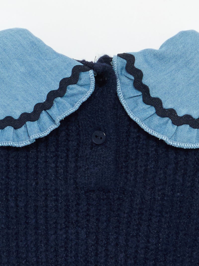 Jersey 2 en 1 con cuello Claudine Azul - Kiabi