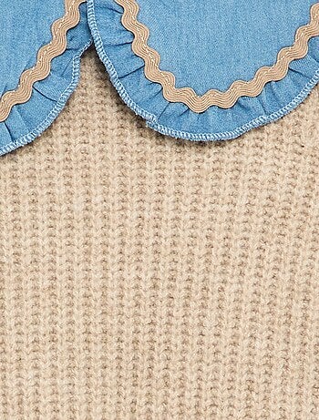 Jersey 2 en 1 con cuello Claudine