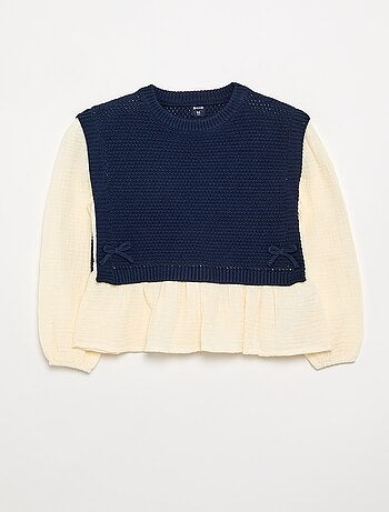 Jersey 2 en 1 efecto blusa