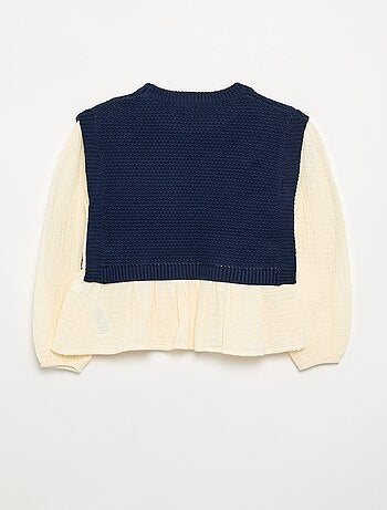 Jersey 2 en 1 efecto blusa