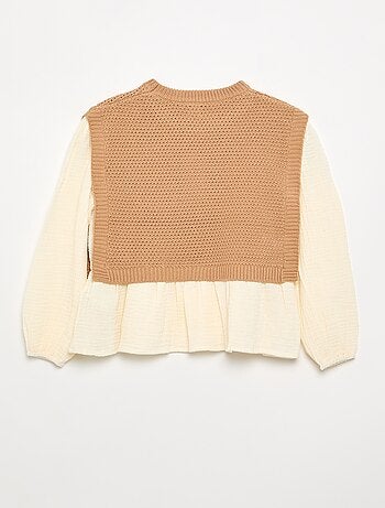 Jersey 2 en 1 efecto blusa