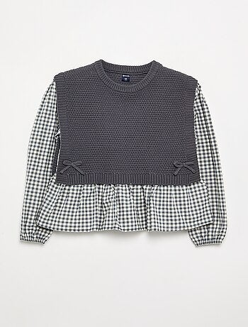 Jersey 2 en 1 efecto blusa