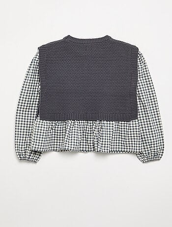 Jersey 2 en 1 efecto blusa