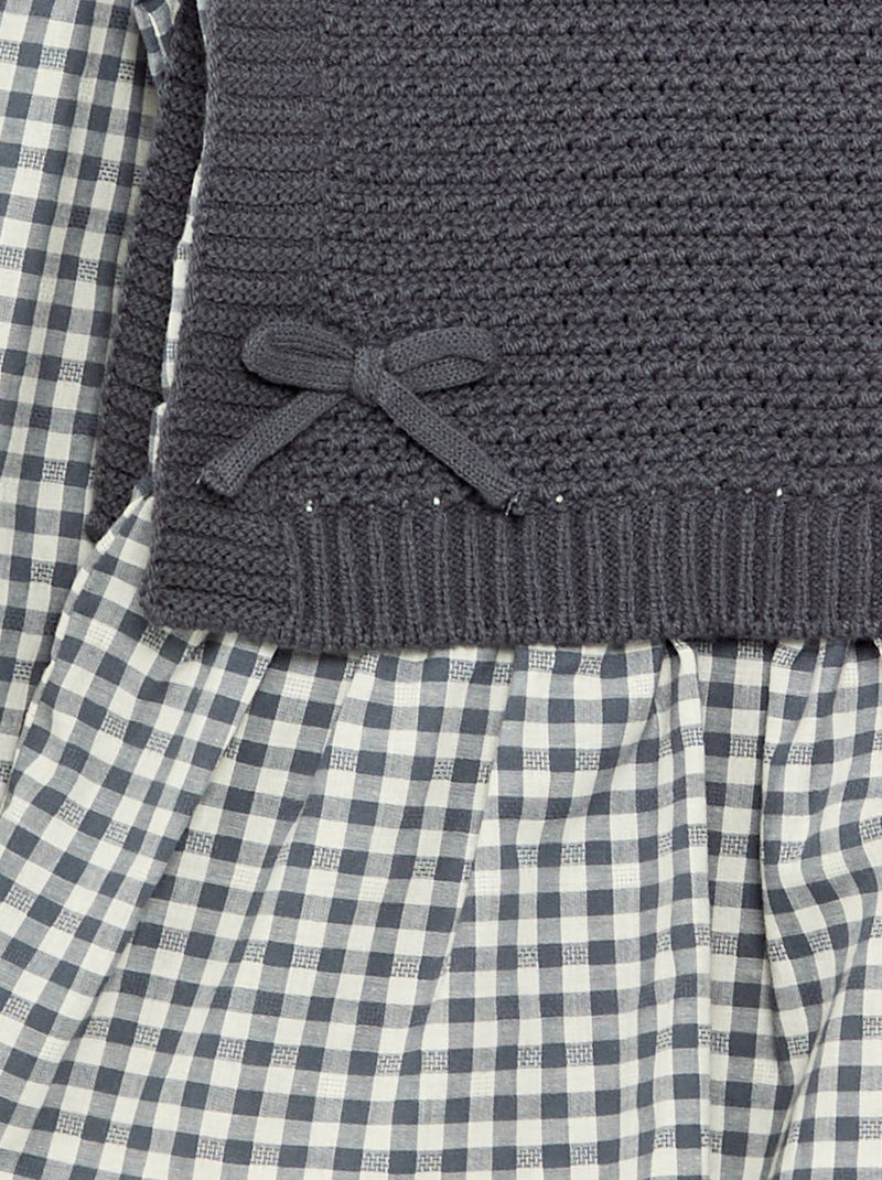 Jersey 2 en 1 efecto blusa Gris - Kiabi
