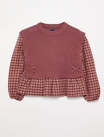Jersey 2 en 1 efecto blusa