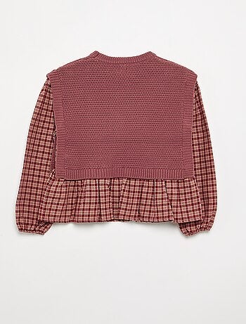 Jersey 2 en 1 efecto blusa