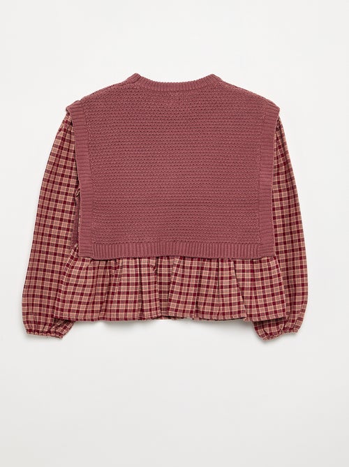 Jersey 2 en 1 efecto blusa - Kiabi