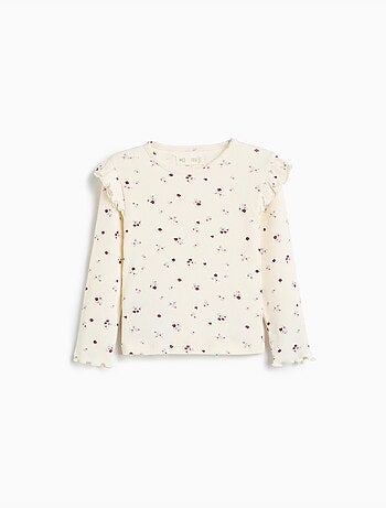 Jersey acanalado con flores, mo fashion