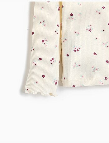 Jersey acanalado con flores, mo fashion