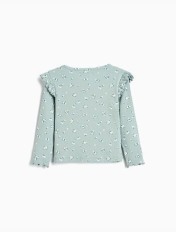 Jersey acanalado con flores, mo fashion