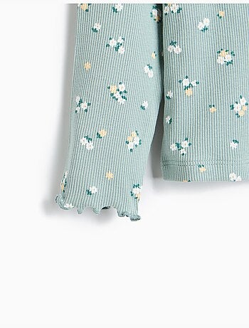 Jersey acanalado con flores, mo fashion