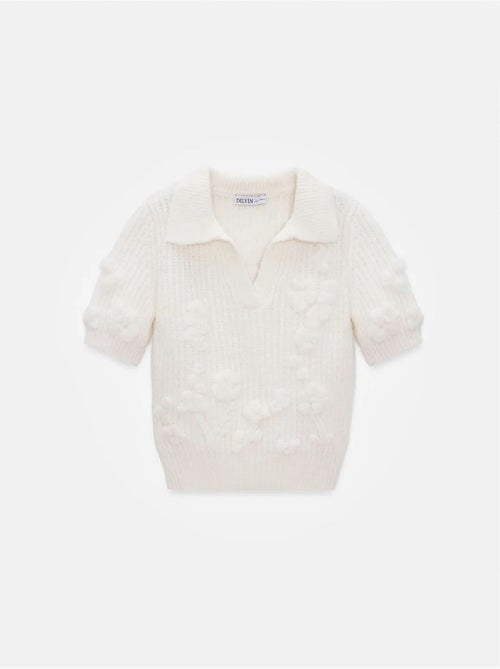 Jersey acanalado texturizado con cuello polo - Kiabi Jersey acanalado texturizado con cuello polo - Kiabi