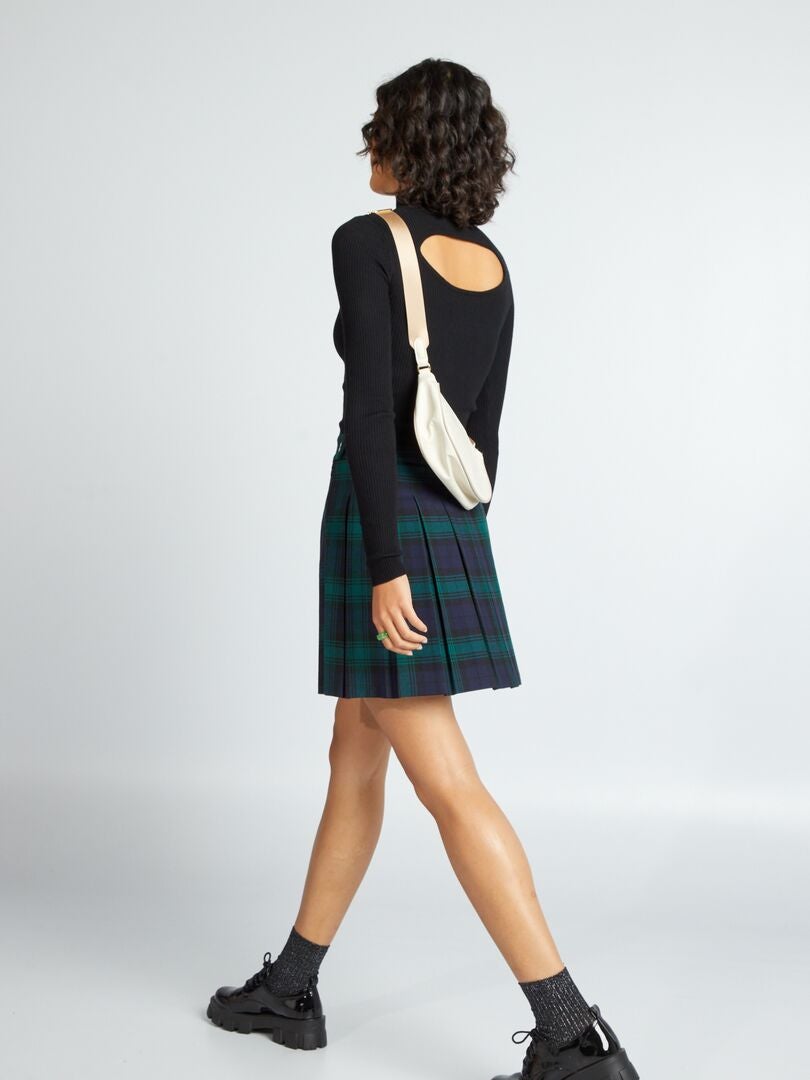 Jersey ajustado con abertura trasera Negro - Kiabi