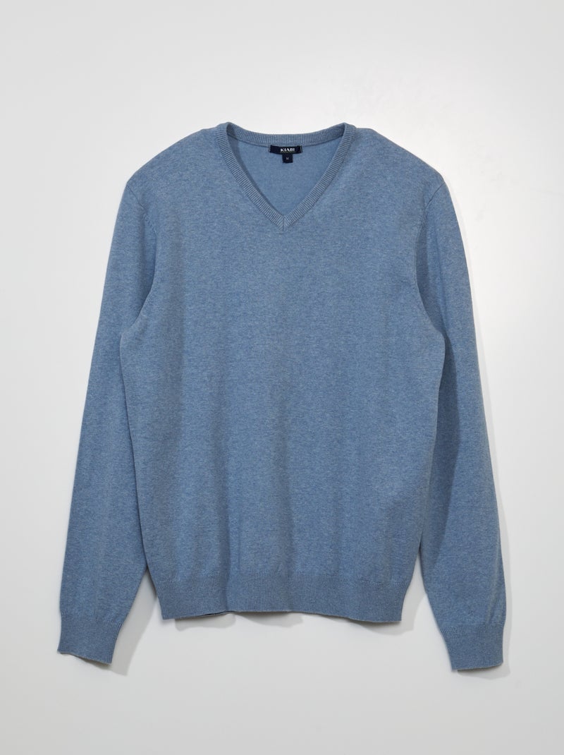 Jersey básico de punto liso AZUL - Kiabi