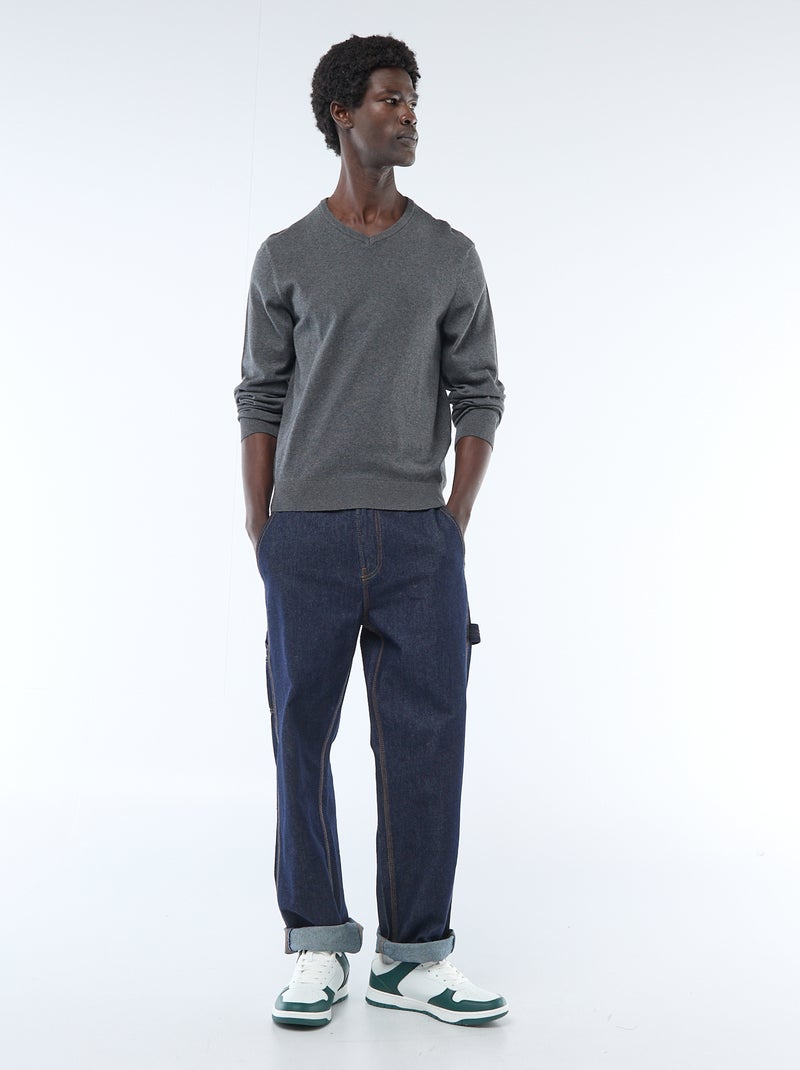 Jersey básico de punto liso GRIS - Kiabi