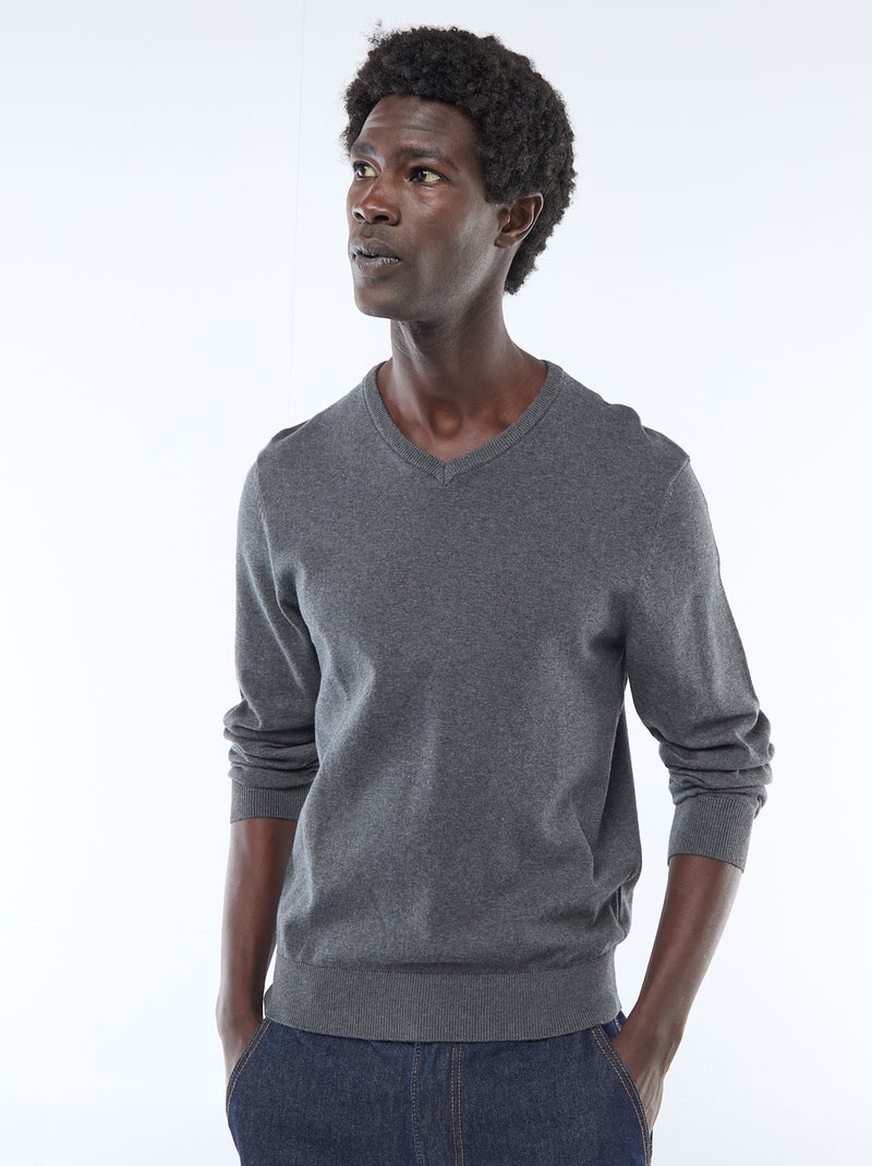 Jersey básico de punto liso GRIS - Kiabi