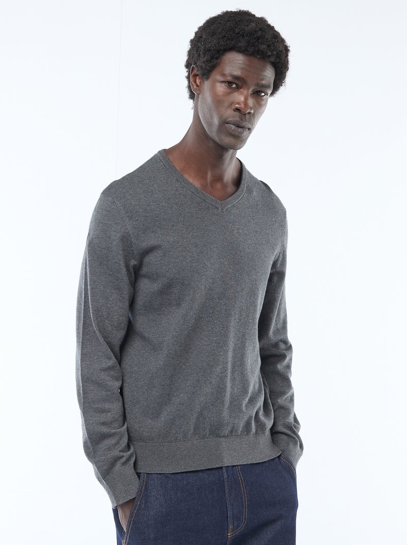 Jersey básico de punto liso GRIS - Kiabi