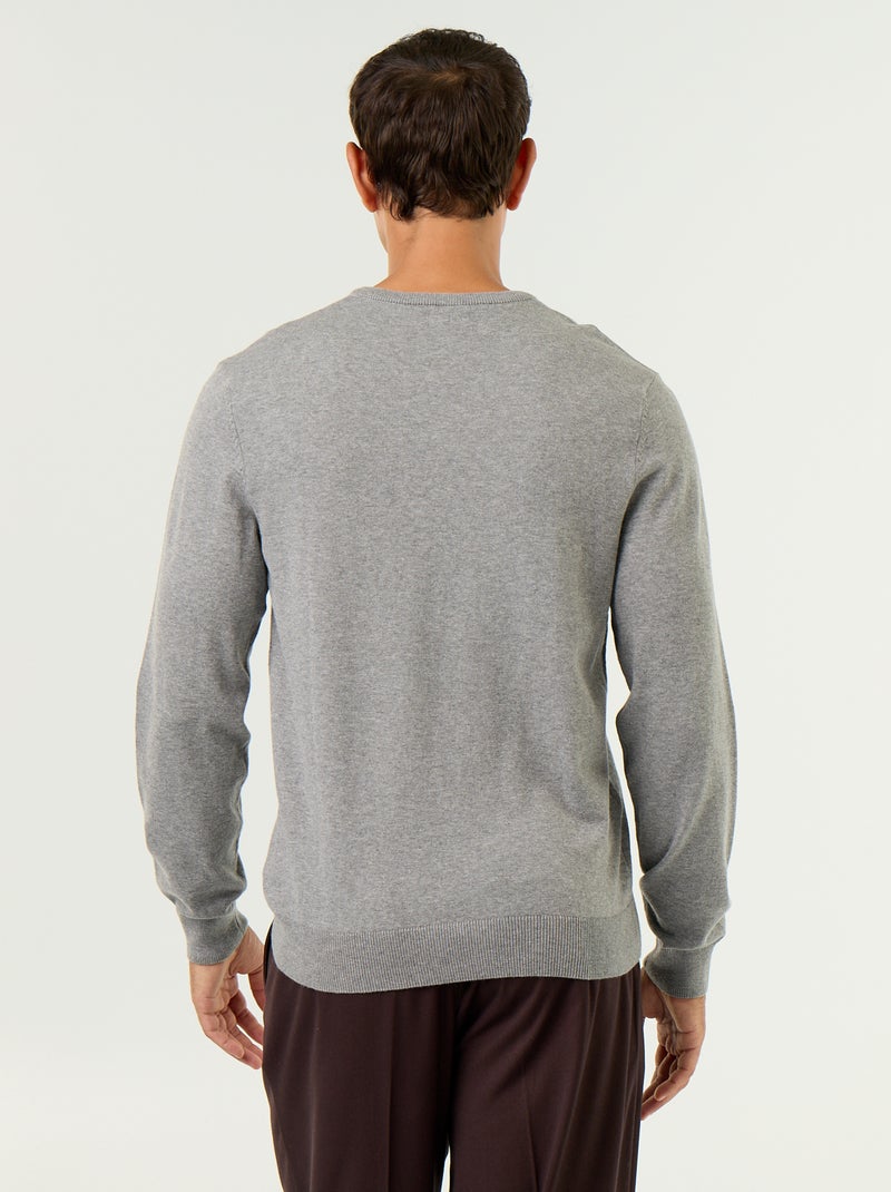 Jersey básico de punto liso Gris - Kiabi
