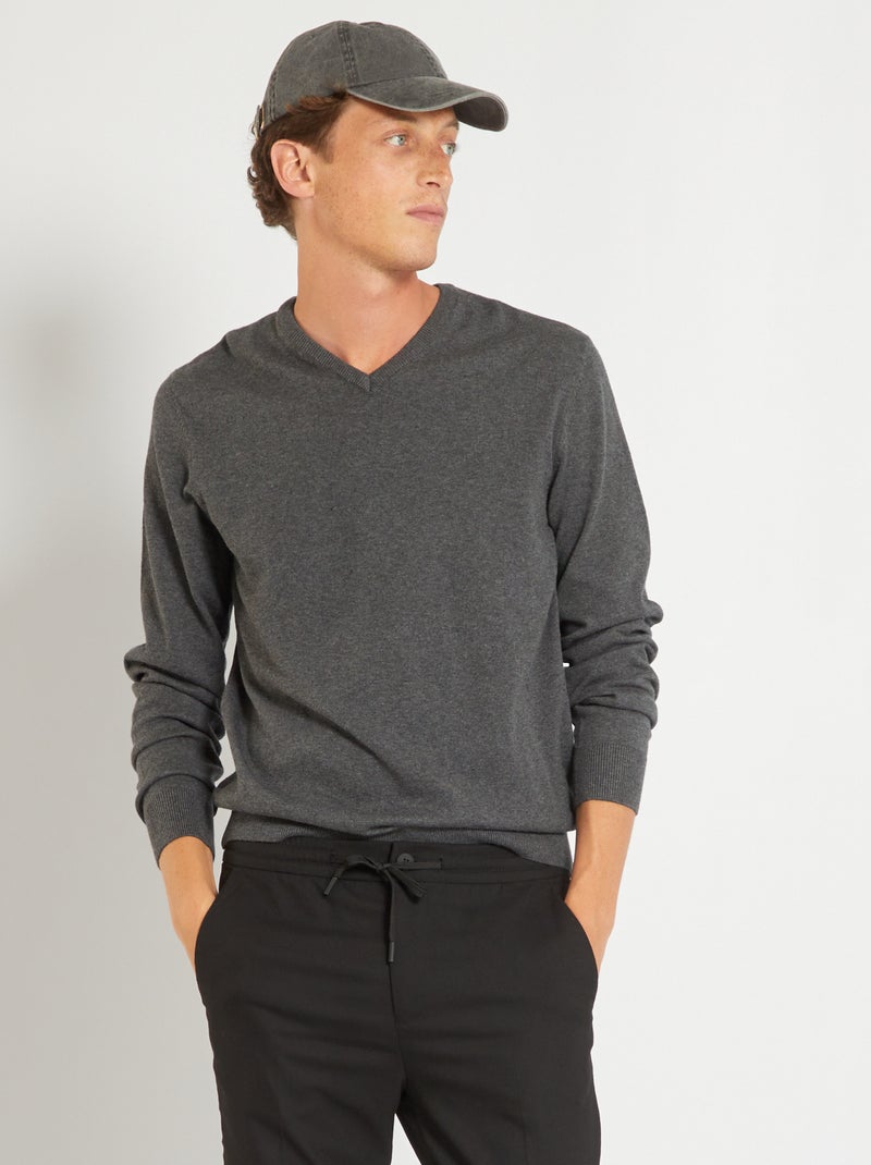 Jersey básico de punto liso GRIS - Kiabi