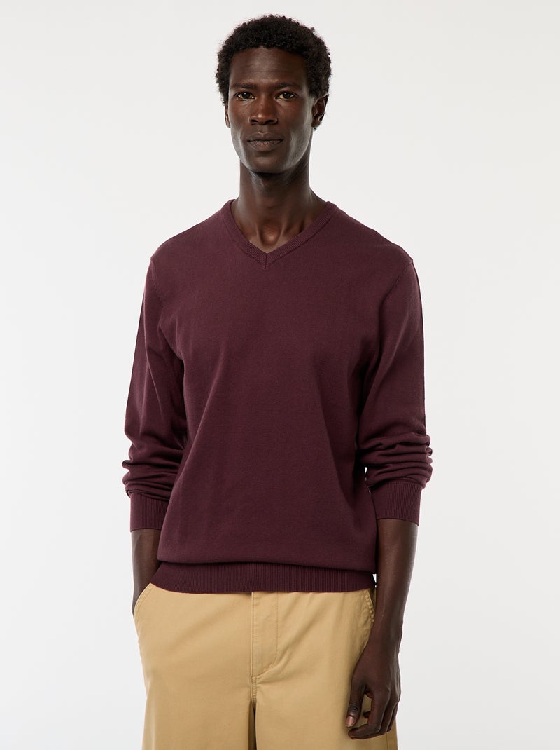 Jersey básico de punto liso Purpura - Kiabi