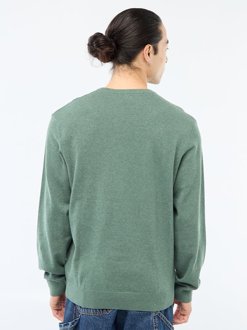 Jersey básico de punto liso Verde - Kiabi