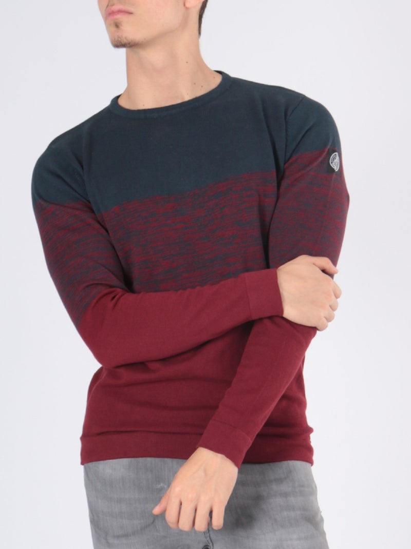 Jersey bicolor Burdeos - Kiabi