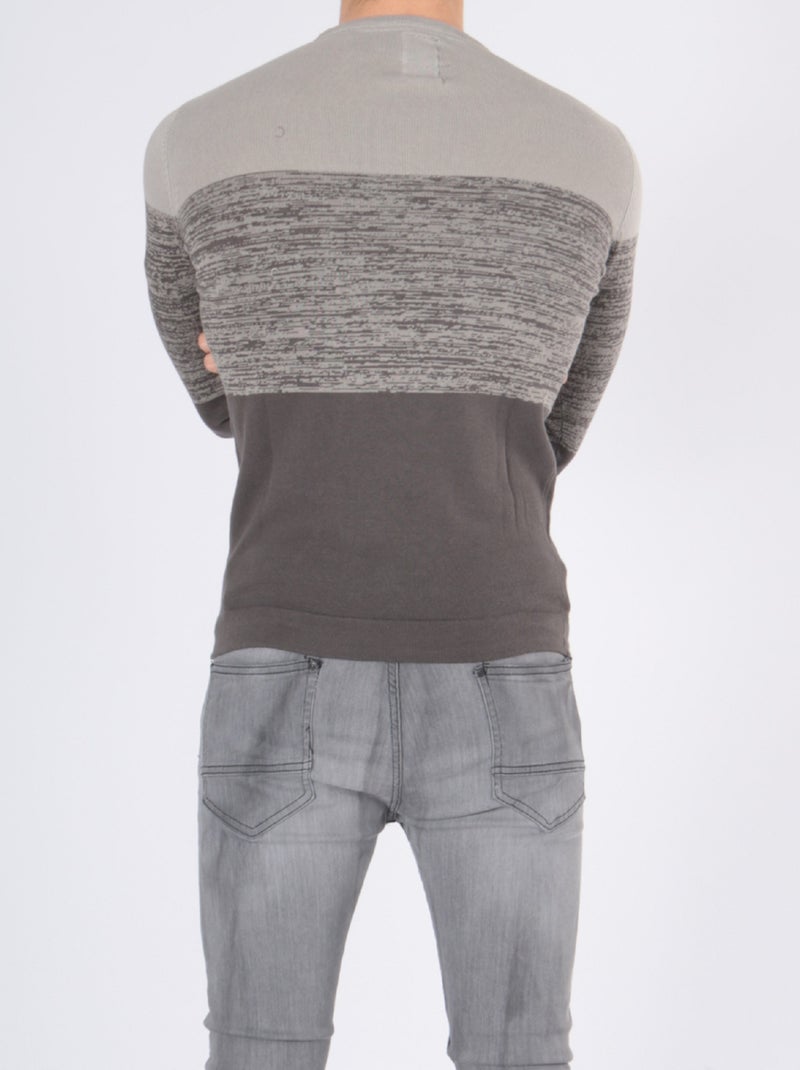 Jersey bicolor Gris - Kiabi