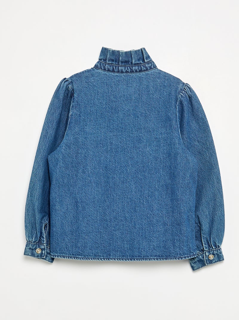 Jersey bordado de punto calado Azul - Kiabi