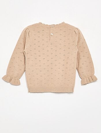 Jersey bordado de punto calado