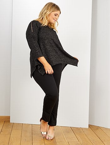 Jersey brillante con canalé - Kiabi