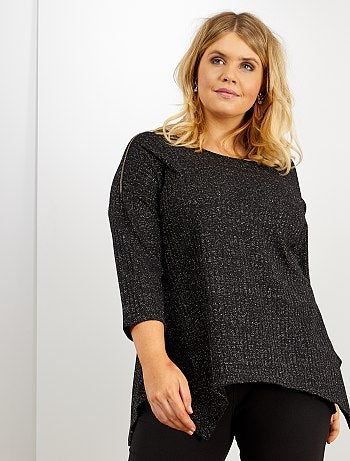 Jersey brillante con canalé - Kiabi