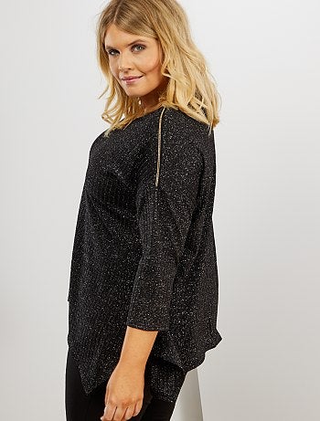 Jersey brillante con canalé - Kiabi