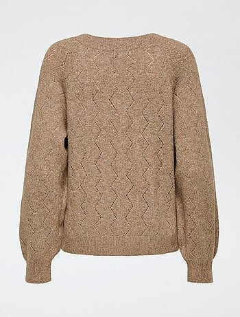 Jersey calado con cuello en pico 'Jdyaspen' liso