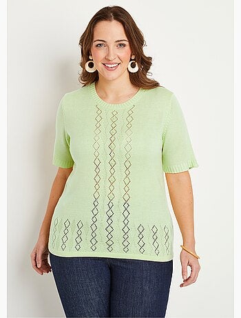 Jersey calado de pedrería de manga corta - Afibel