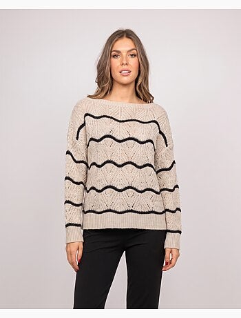 Jersey calado con ondas en contraste korlia