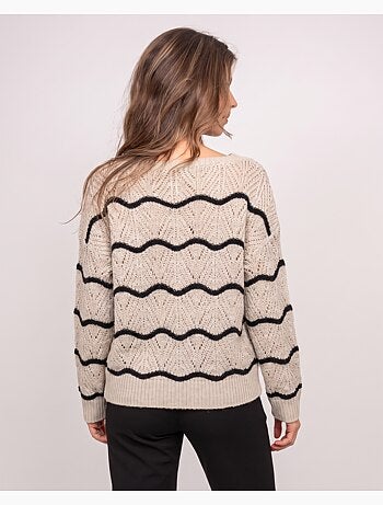 Jersey calado con ondas en contraste korlia
