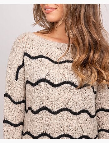 Jersey calado con ondas en contraste korlia