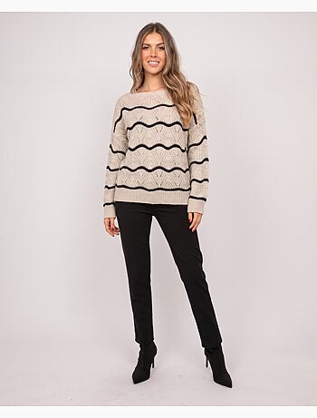 Jersey calado con ondas en contraste korlia