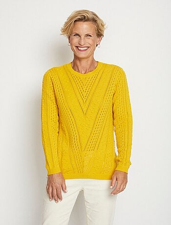 Jersey calado de cuello redondo con bolas - Afibel