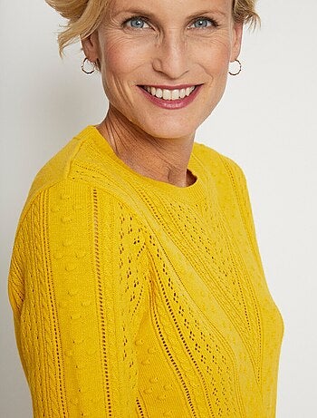 Jersey calado de cuello redondo con bolas - Afibel