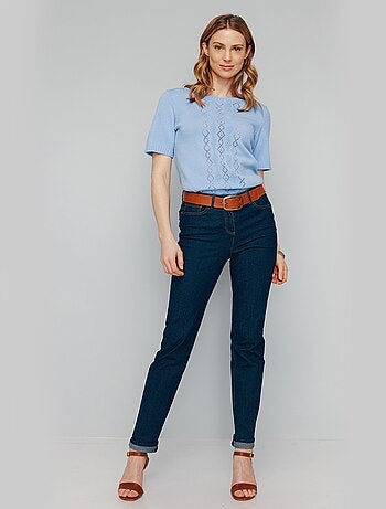 Jersey calado de pedrería de manga corta - Afibel