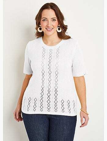 Jersey calado de pedrería de manga corta - Afibel