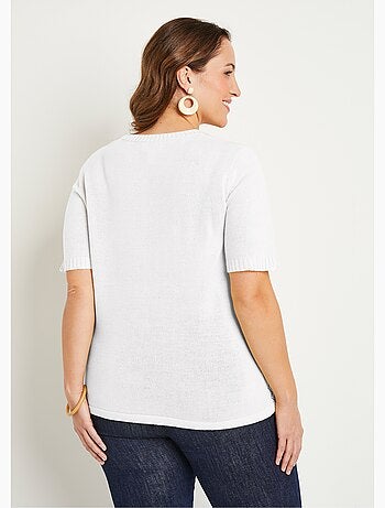 Jersey calado de pedrería de manga corta - Afibel